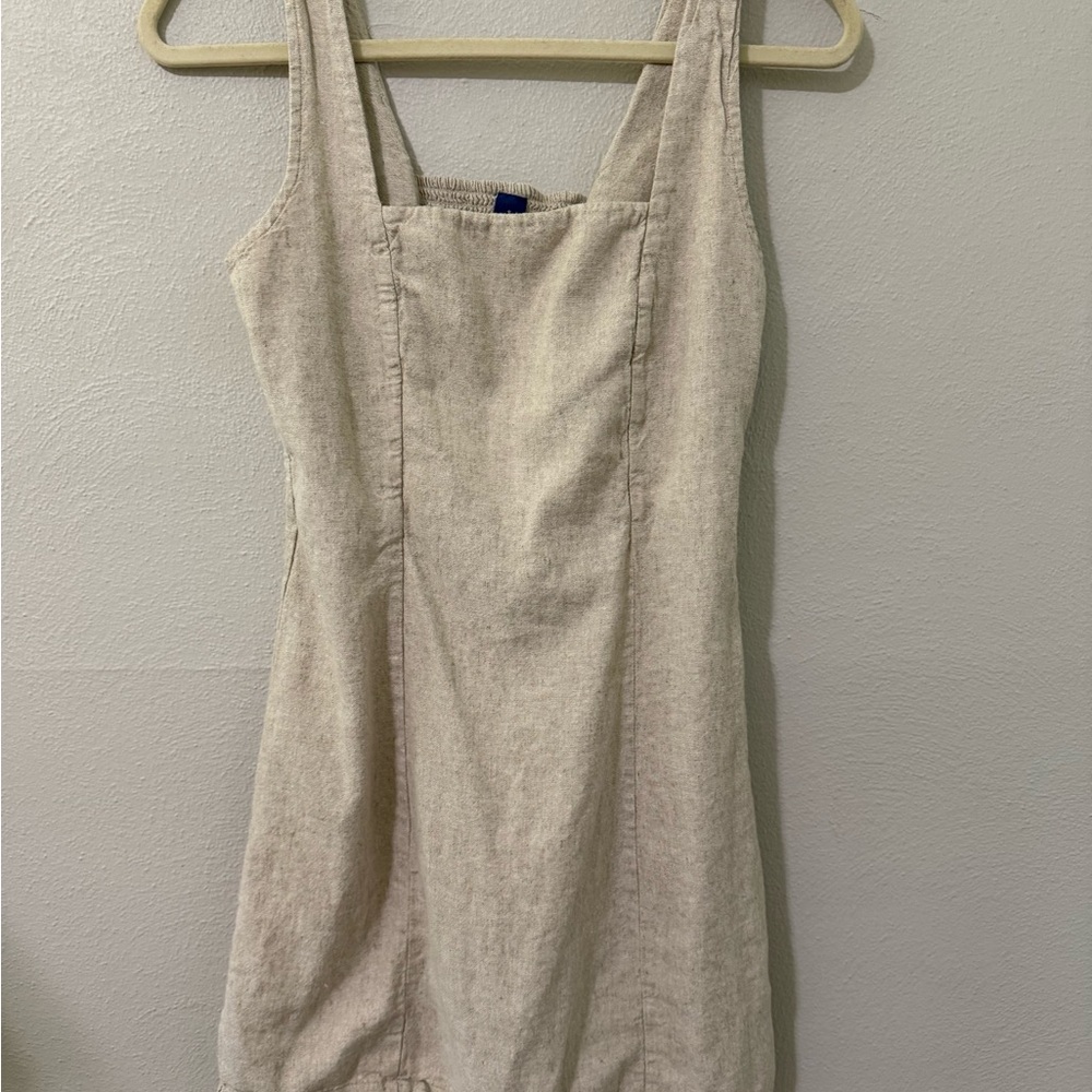 Old Navy Ivory Sleeveless Linen Mini Dress